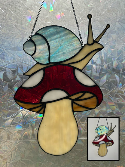 Mushroom Snail - Handmade Stained Glass