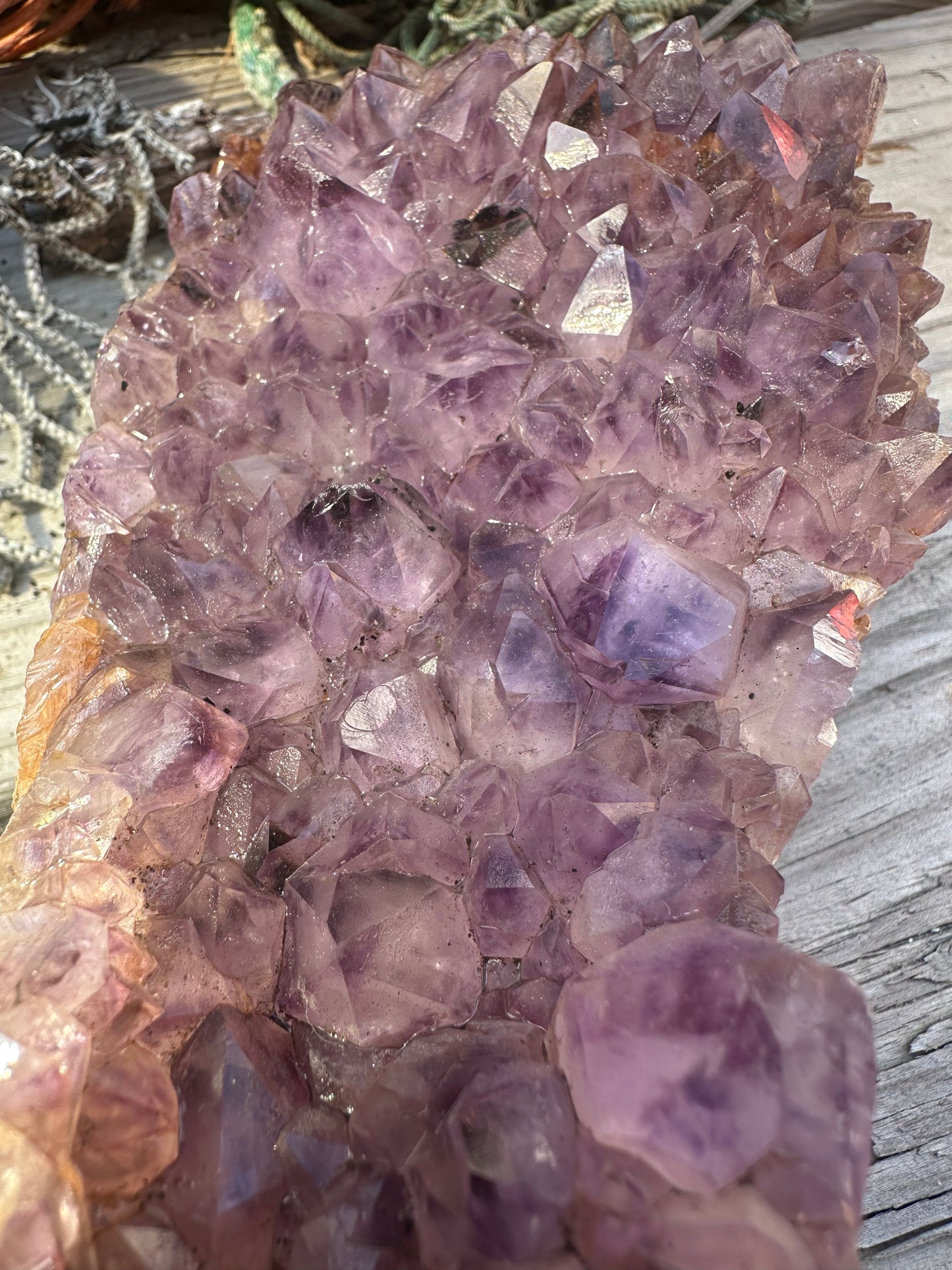 Natural Amethyst Cluster Crystal Specimen-Raw Purple Quartz Geode  (9x3.4x3.8)