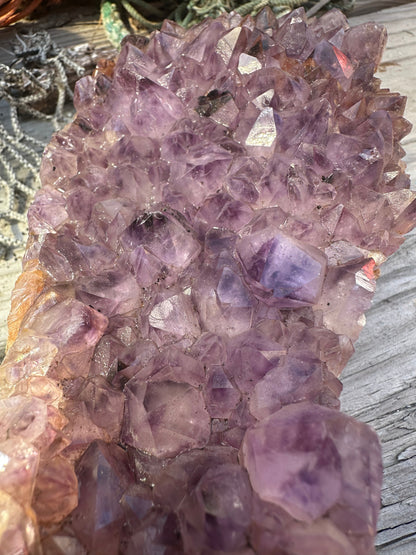 Natural Amethyst Cluster Crystal Specimen-Raw Purple Quartz Geode  (9x3.4x3.8)