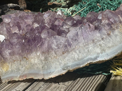 Natural Amethyst Cluster Crystal Specimen-Raw Purple Quartz Geode  (7.9x4.7x2.3)