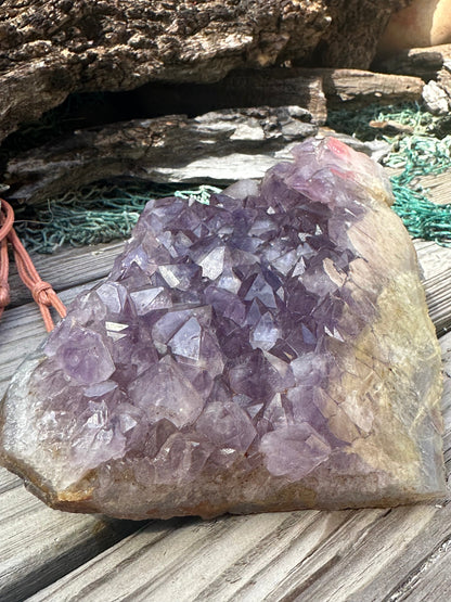 Natural Amethyst Cluster Crystal Specimen-Raw Purple Quartz Geode  (7.9x4.7x2.3)