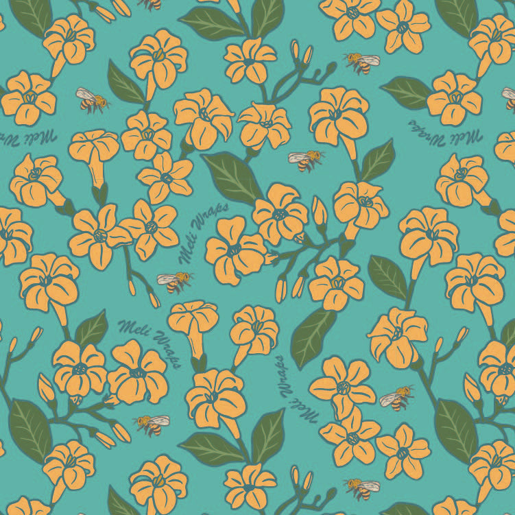 BULK ROLL Beeswax Wrap - Puakenikeni & Bee Print