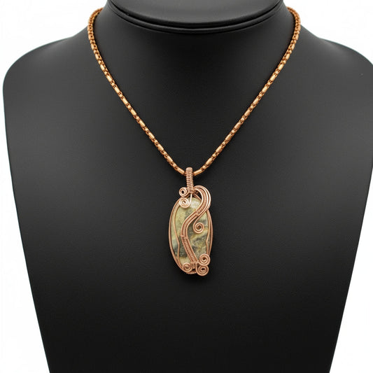 Custom iamevibez Wire Wrapped Petrified Wood Necklace