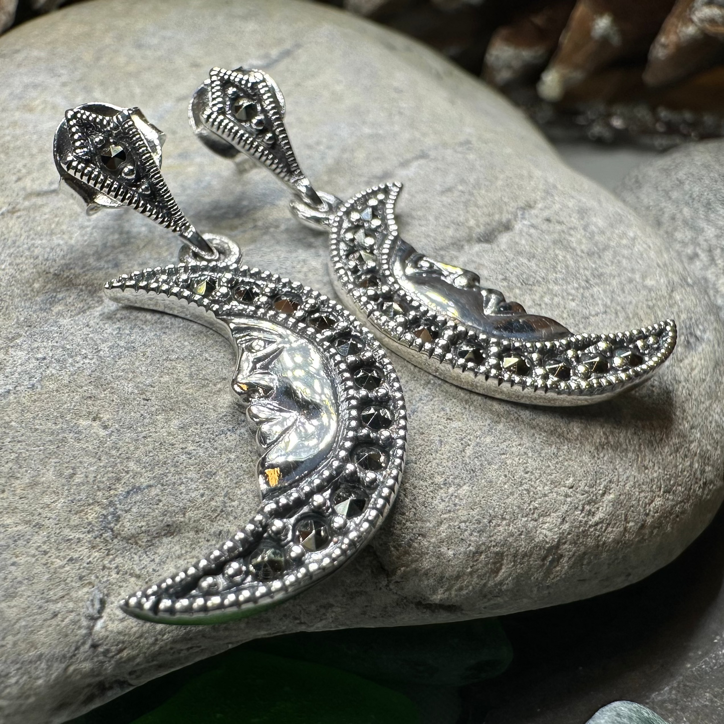 Midnight Goddess Moon Earrings