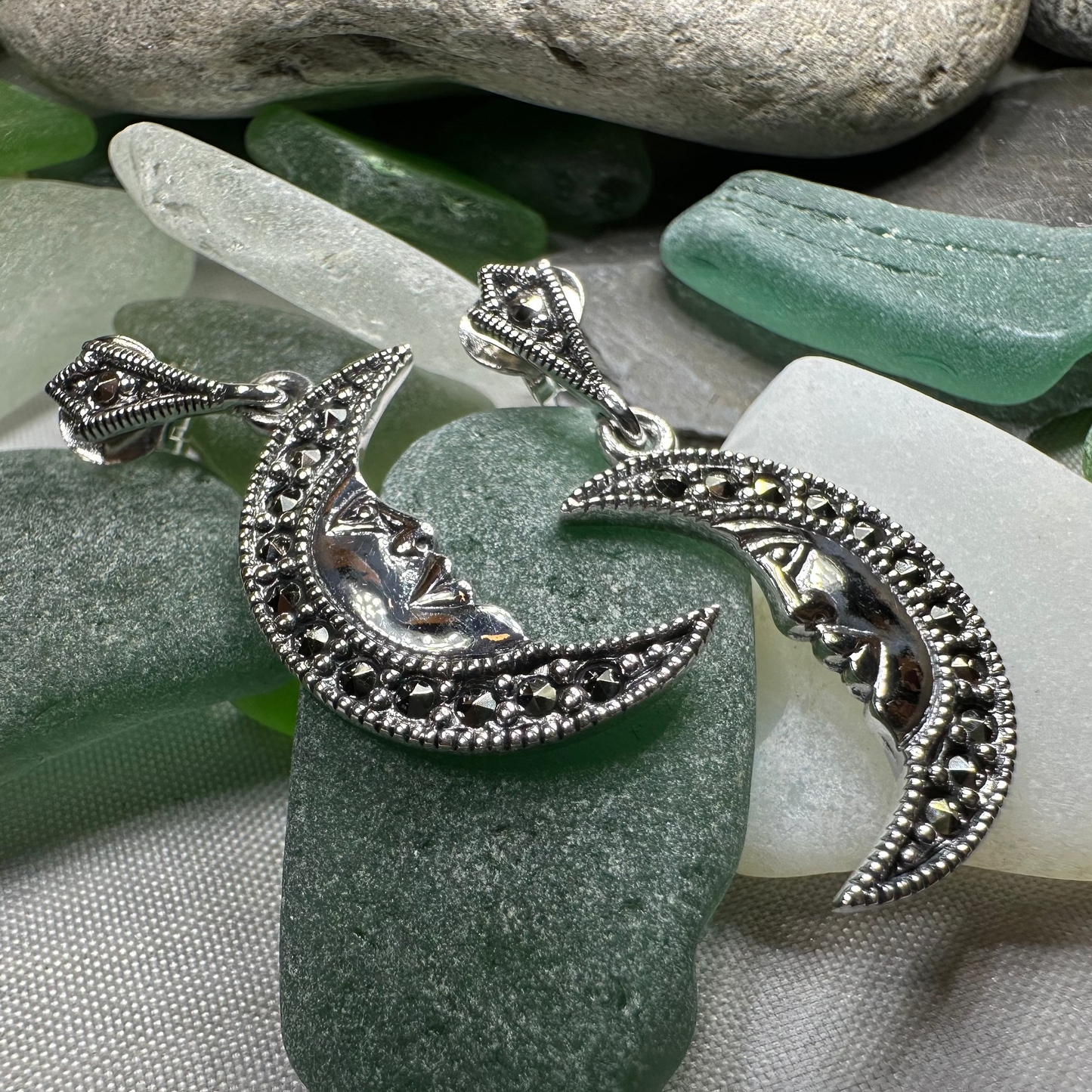 Midnight Goddess Moon Earrings