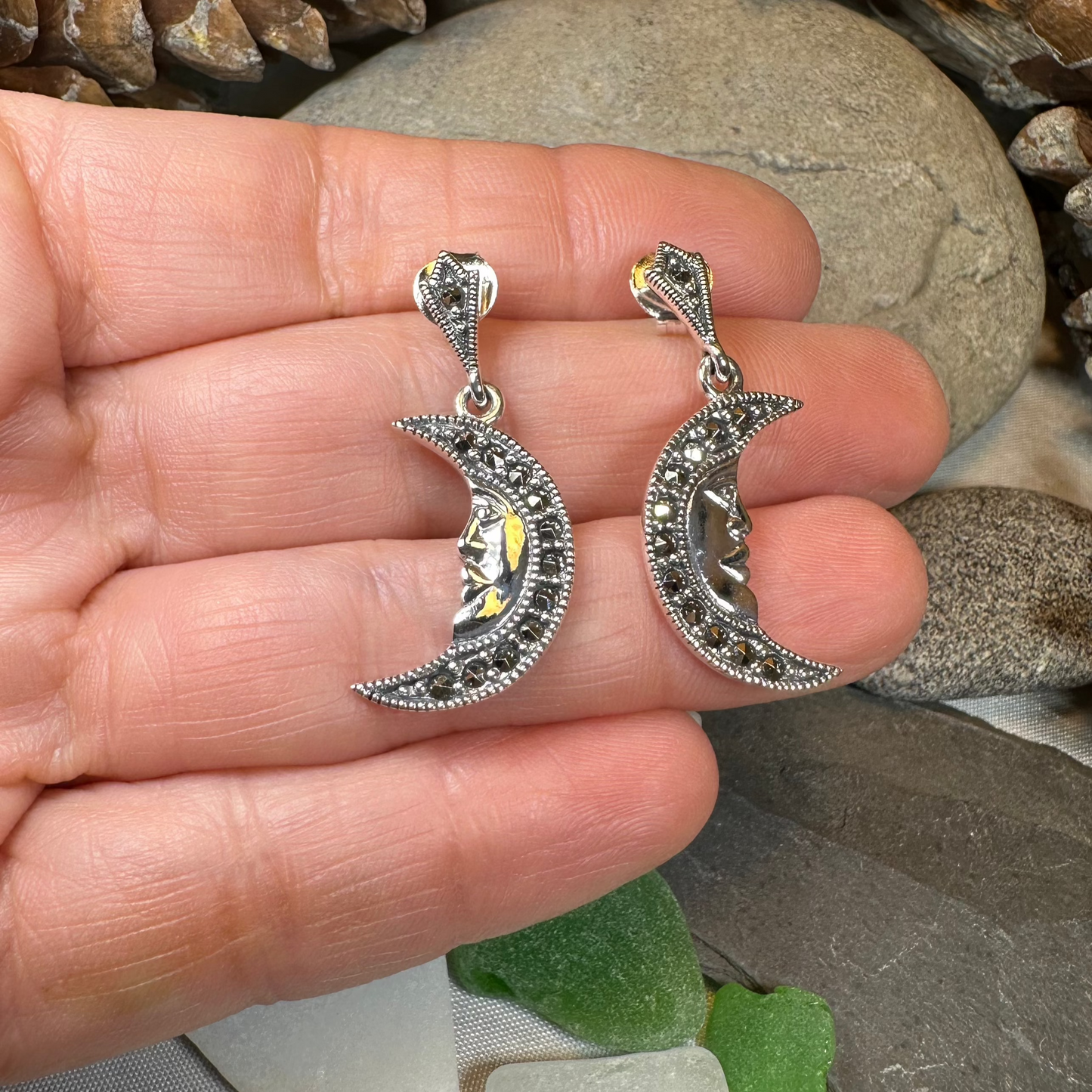 Midnight Goddess Moon Earrings