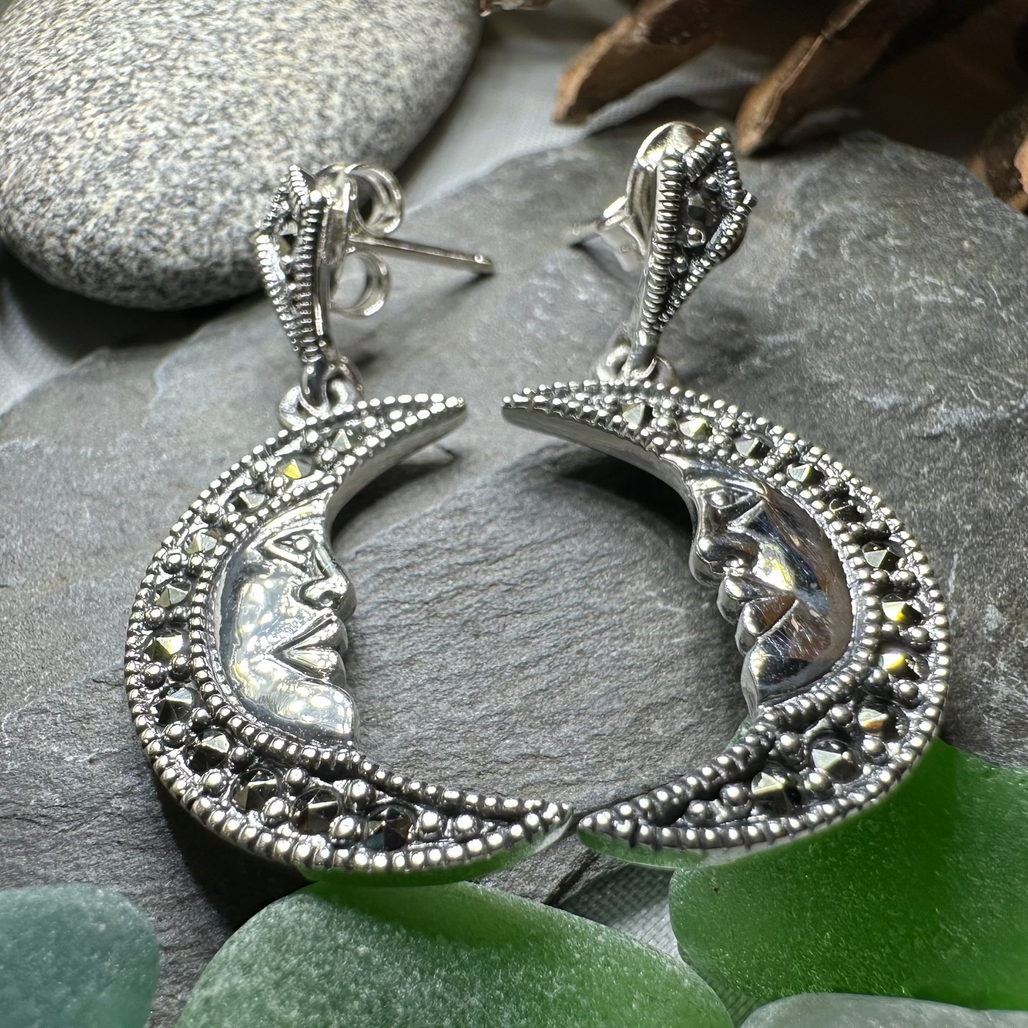 Midnight Goddess Moon Earrings