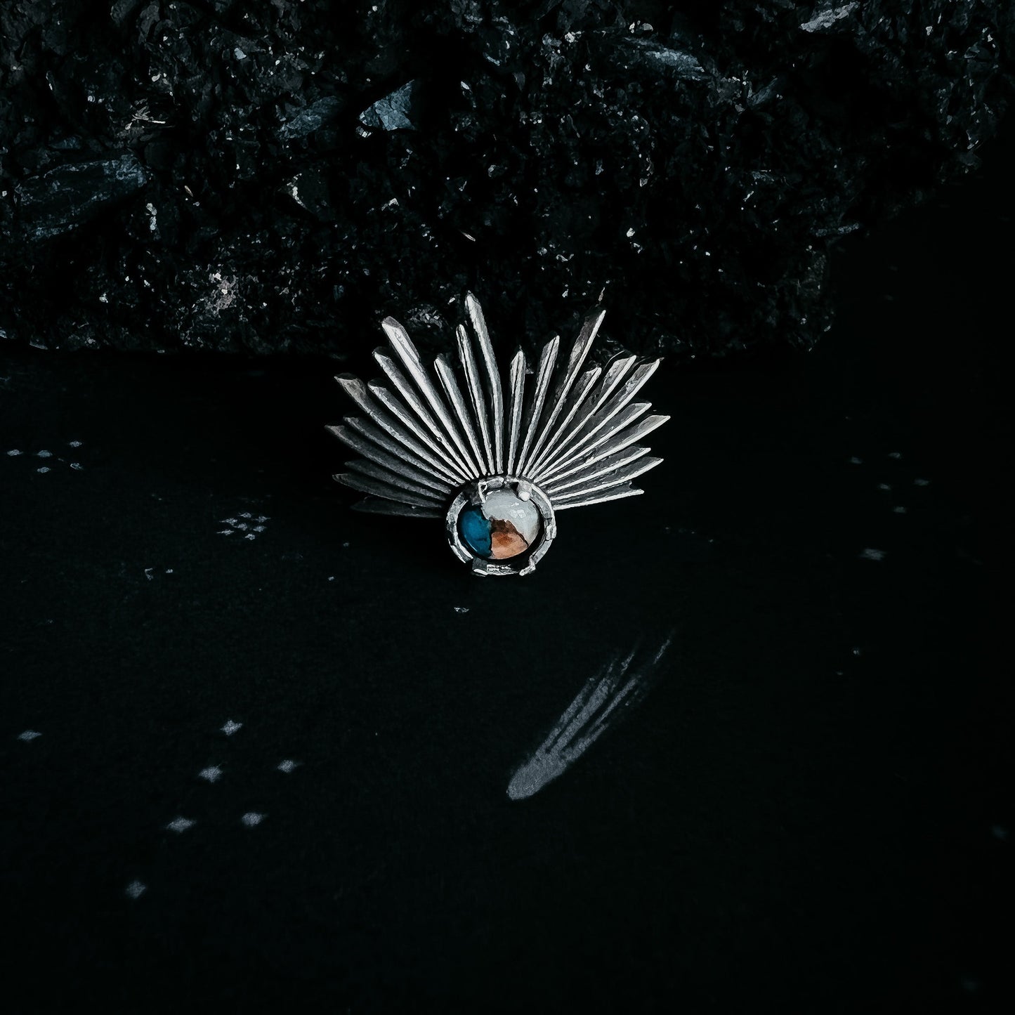 Sun Goddess Ring with Copper Turquoise