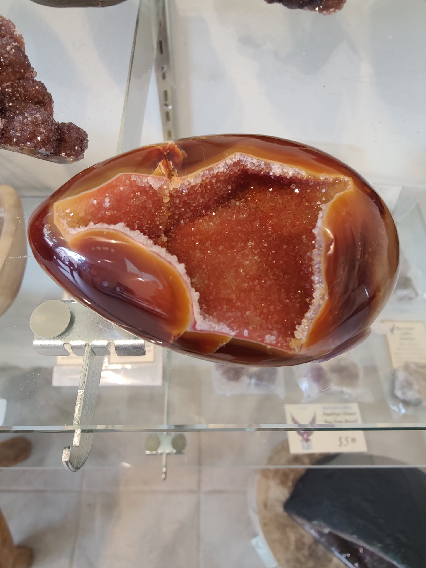 Red Carnelian Geode "Egg" Sculpture