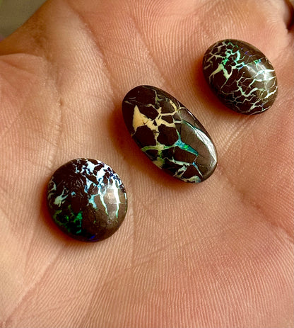 Dragon Pattern Boulder Opal Cabochons – Rare, Polished Gemstones for Jewelry & Collectors