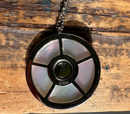 Canadian Jade and Mother of Pearl Pendant – Elegant Gemstone Jewelry