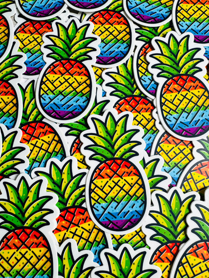 Bespattered Facade Rainbow Pineapple Sticker