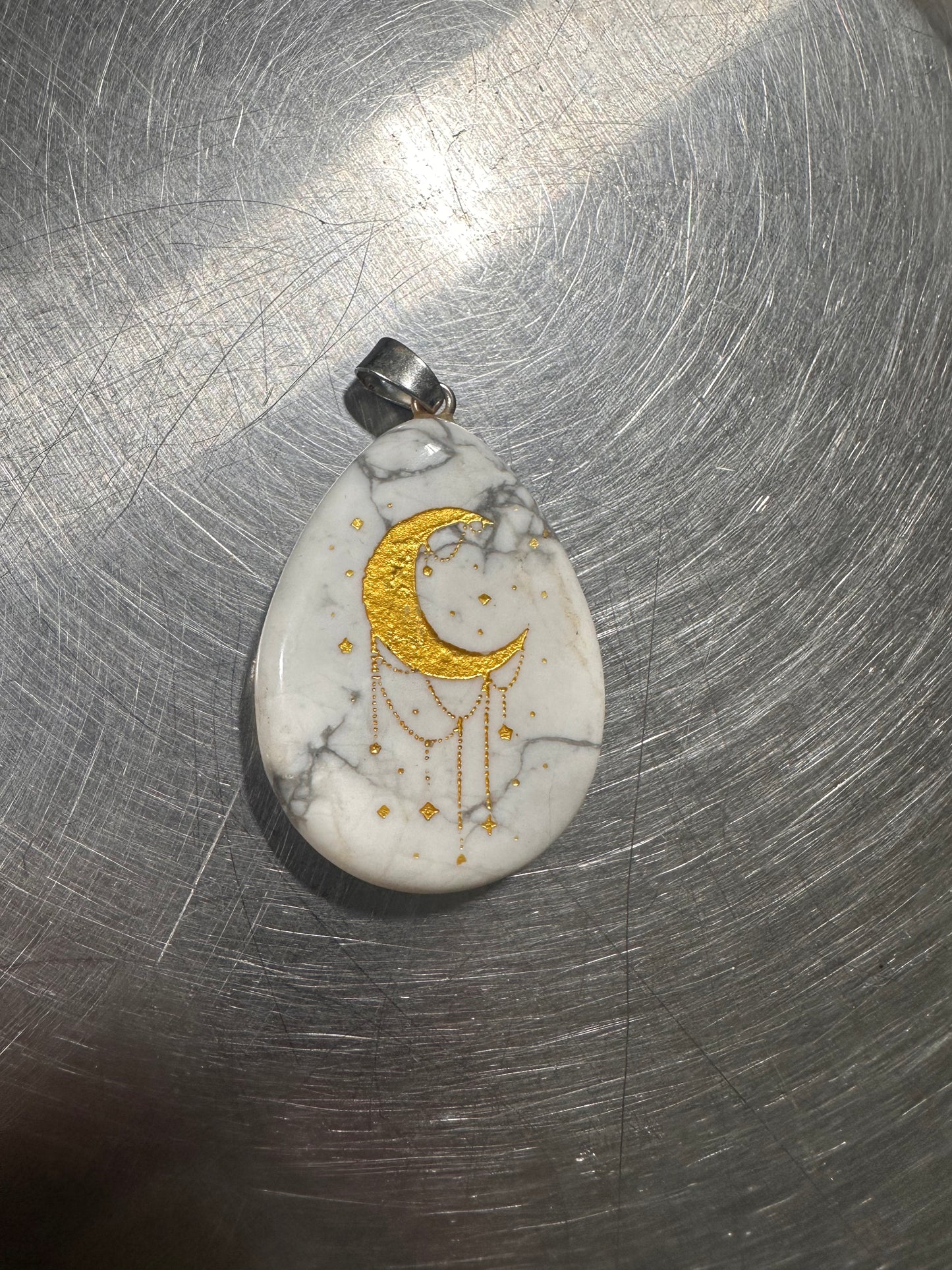 HOWLITE stamped pendants