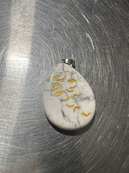 HOWLITE stamped pendants