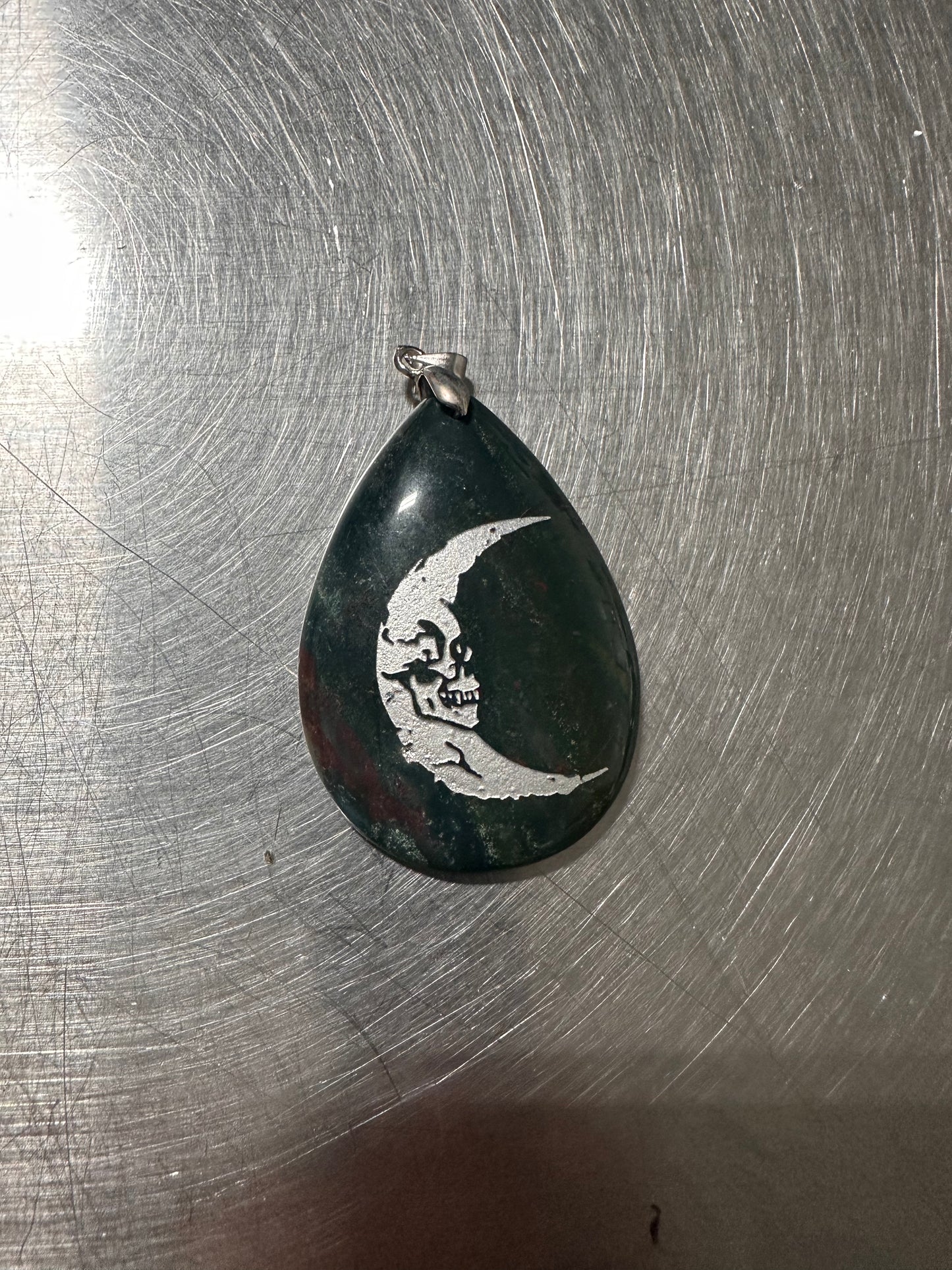 BLOODSTONE stamped pendants