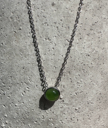6mm Canadian Jade & Silver Pendant – Natural Green Gemstone Jewelry
