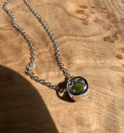 6mm Canadian Jade & Silver Pendant – Natural Green Gemstone Jewelry