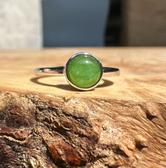 Canadian Jade Silver Ring – Genuine Nephrite Jade, Sterling Setting