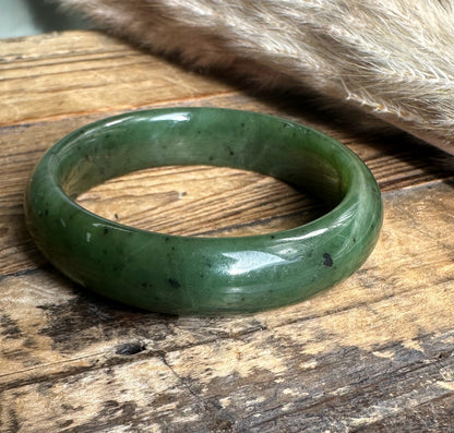 Wide Jade Bangles 15mm – Genuine Nephrite Jade Bracelets, Multiple Sizes