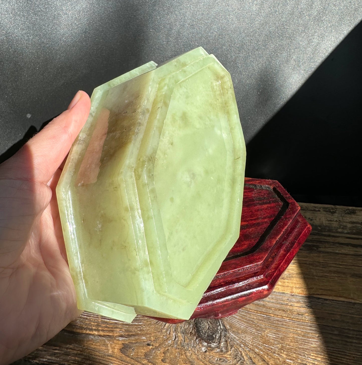 Vintage Korean Jade Bowl 5.95" – Hand Carved 1980s