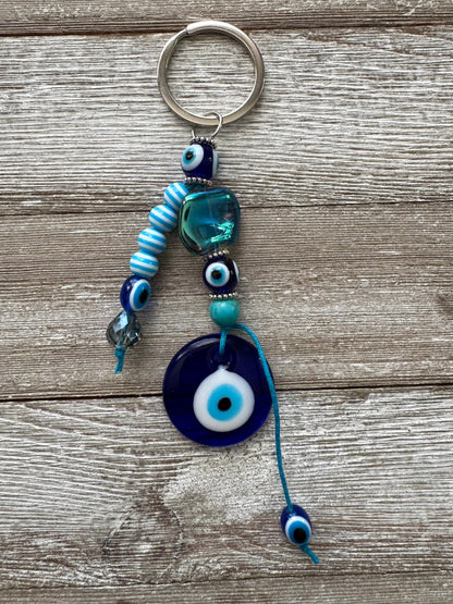 Evil Eye Beaded Keychain / Bag Charm
