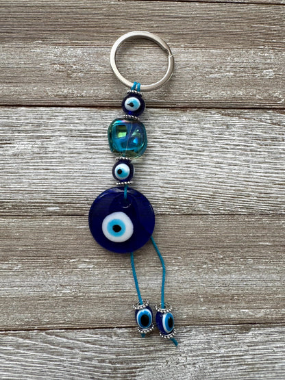 Evil Eye Beaded Keychain / Bag Charm