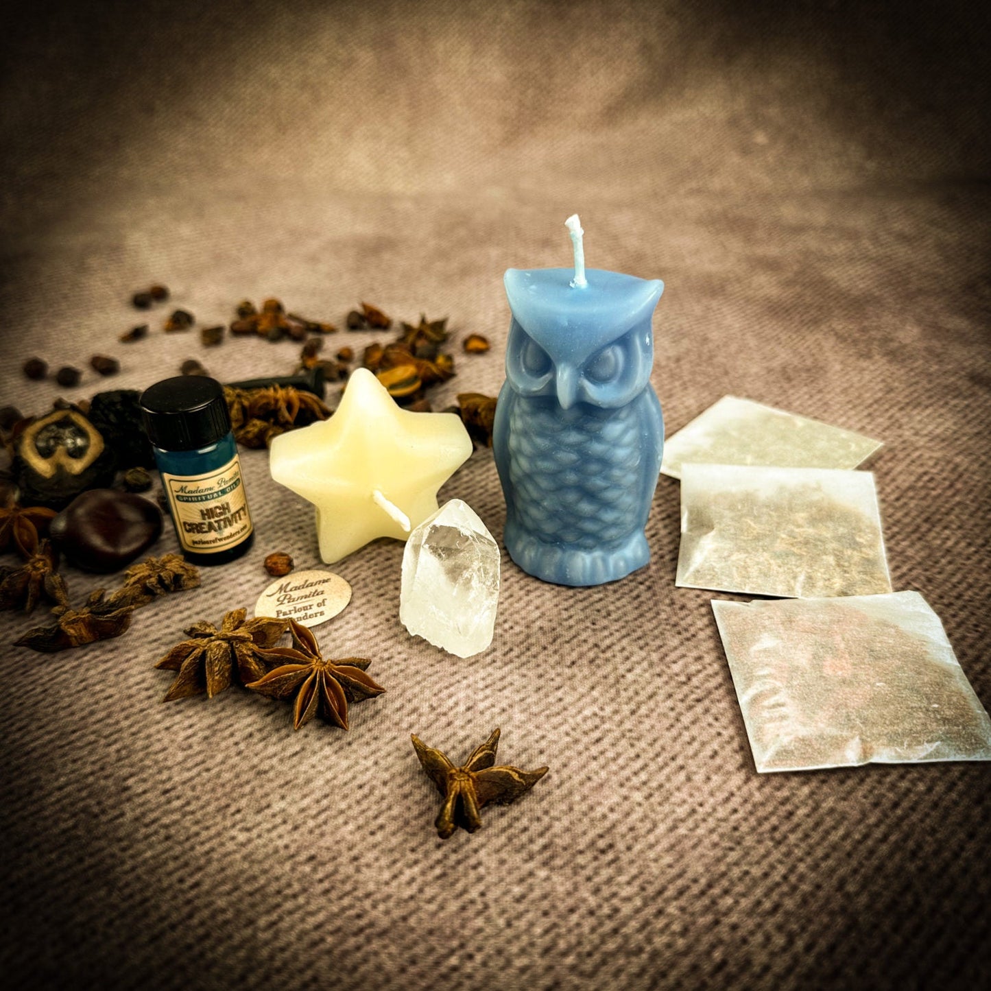 Wise Owl Wishing Star Candle Spell Kit - Wisdom & Success
