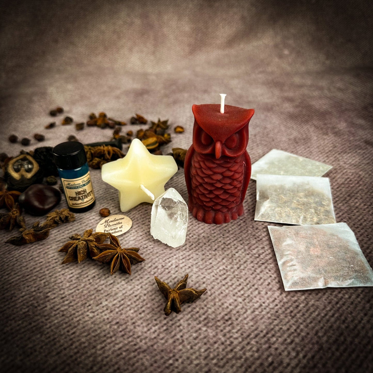 Wise Owl Wishing Star Candle Spell Kit - Wisdom & Success