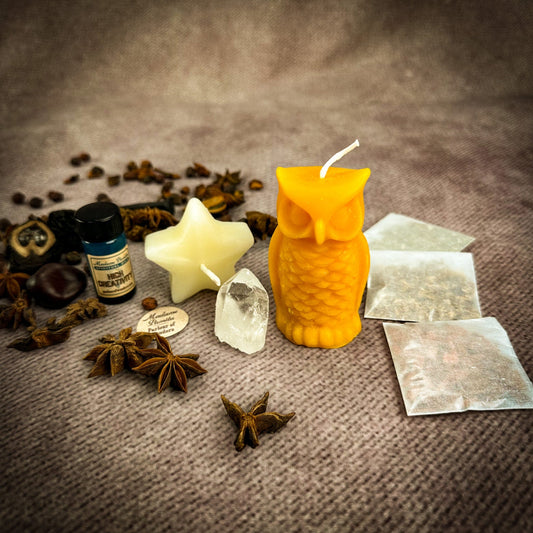 Wise Owl Wishing Star Candle Spell Kit - Wisdom & Success