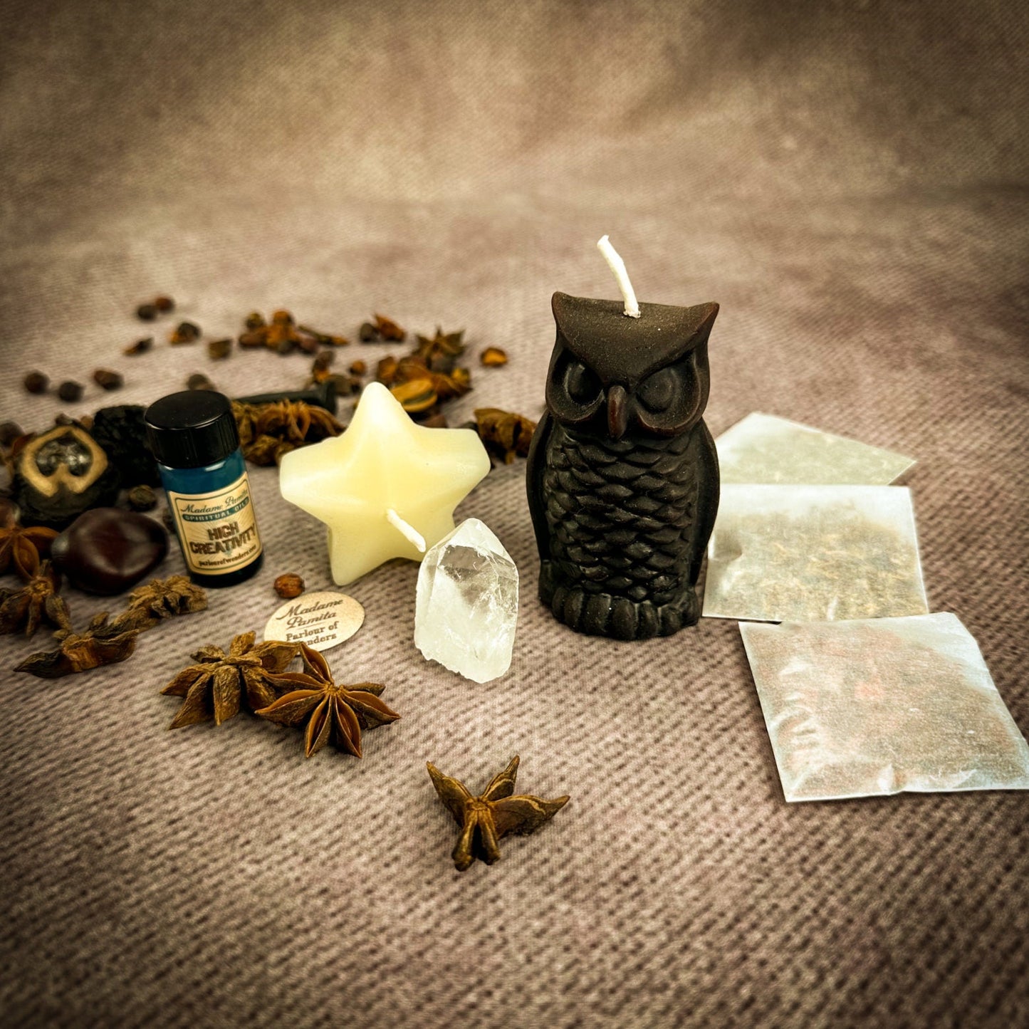 Wise Owl Wishing Star Candle Spell Kit - Wisdom & Success