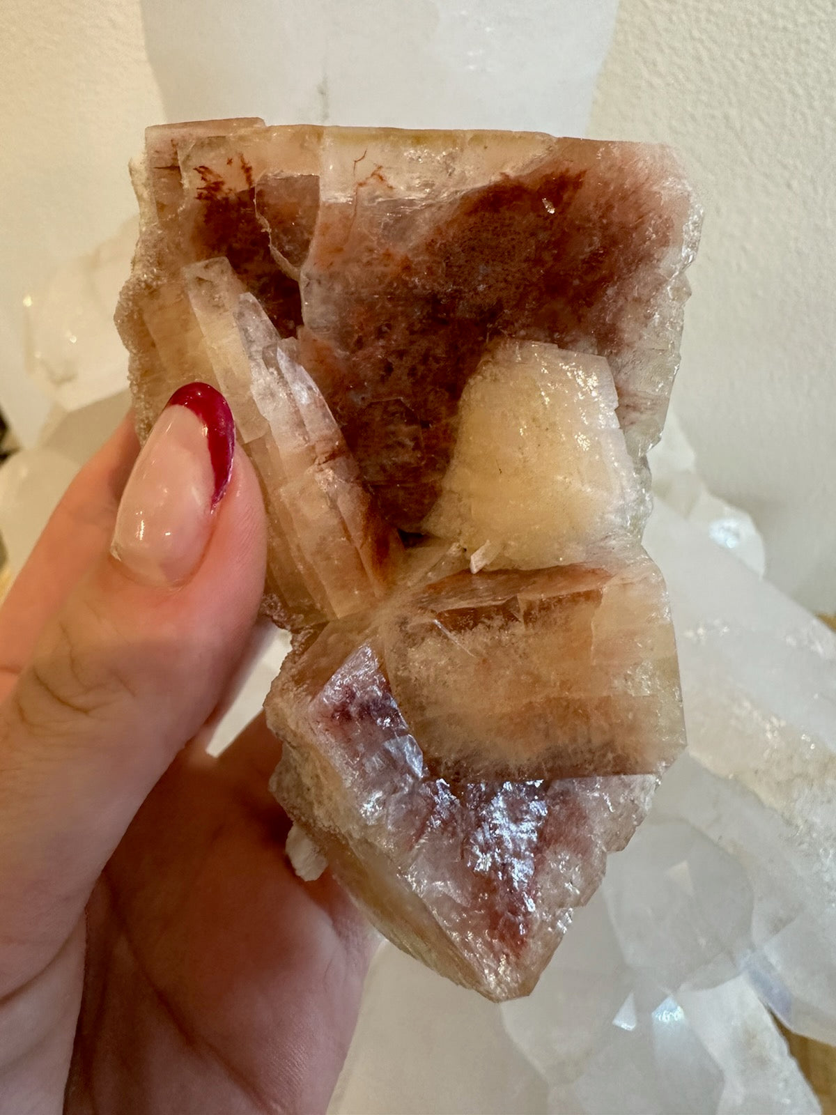 Red Apophyllite Cube Cluster from Pune, India