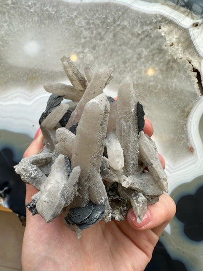 Dogtooth Calcite Cluster with Mica
