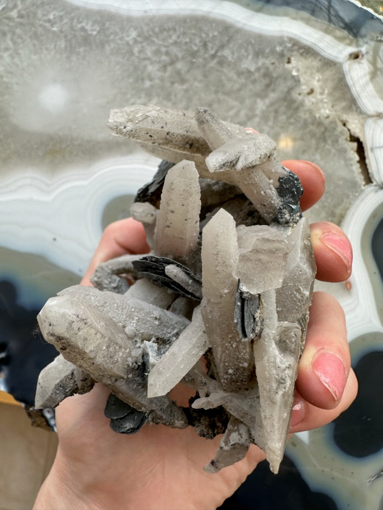 Dogtooth Calcite Cluster with Mica