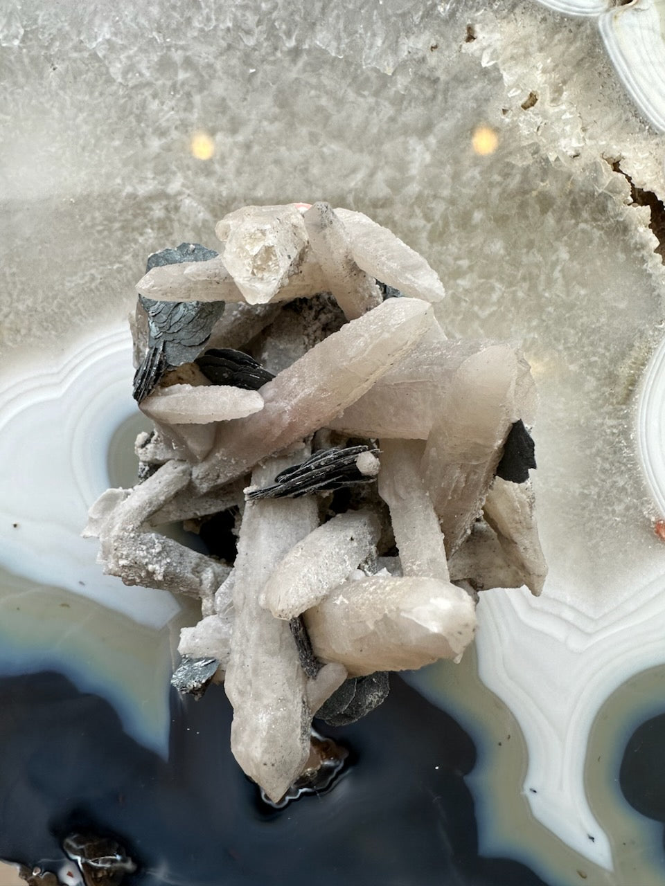 Dogtooth Calcite Cluster with Mica