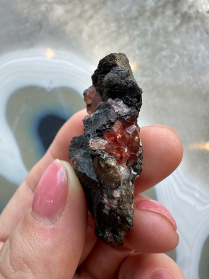 Rhodochrosite Gems on Matrix from Brazil