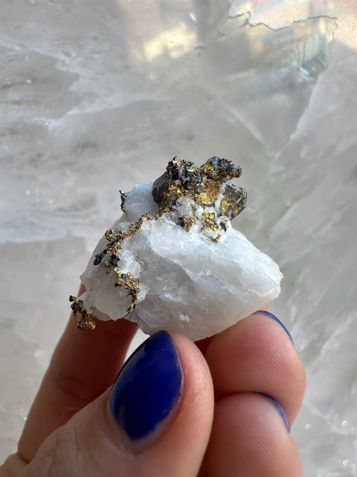 Crystalline Gold with Arsenopyrite on Quartz Sierra Co., Alleghany, California