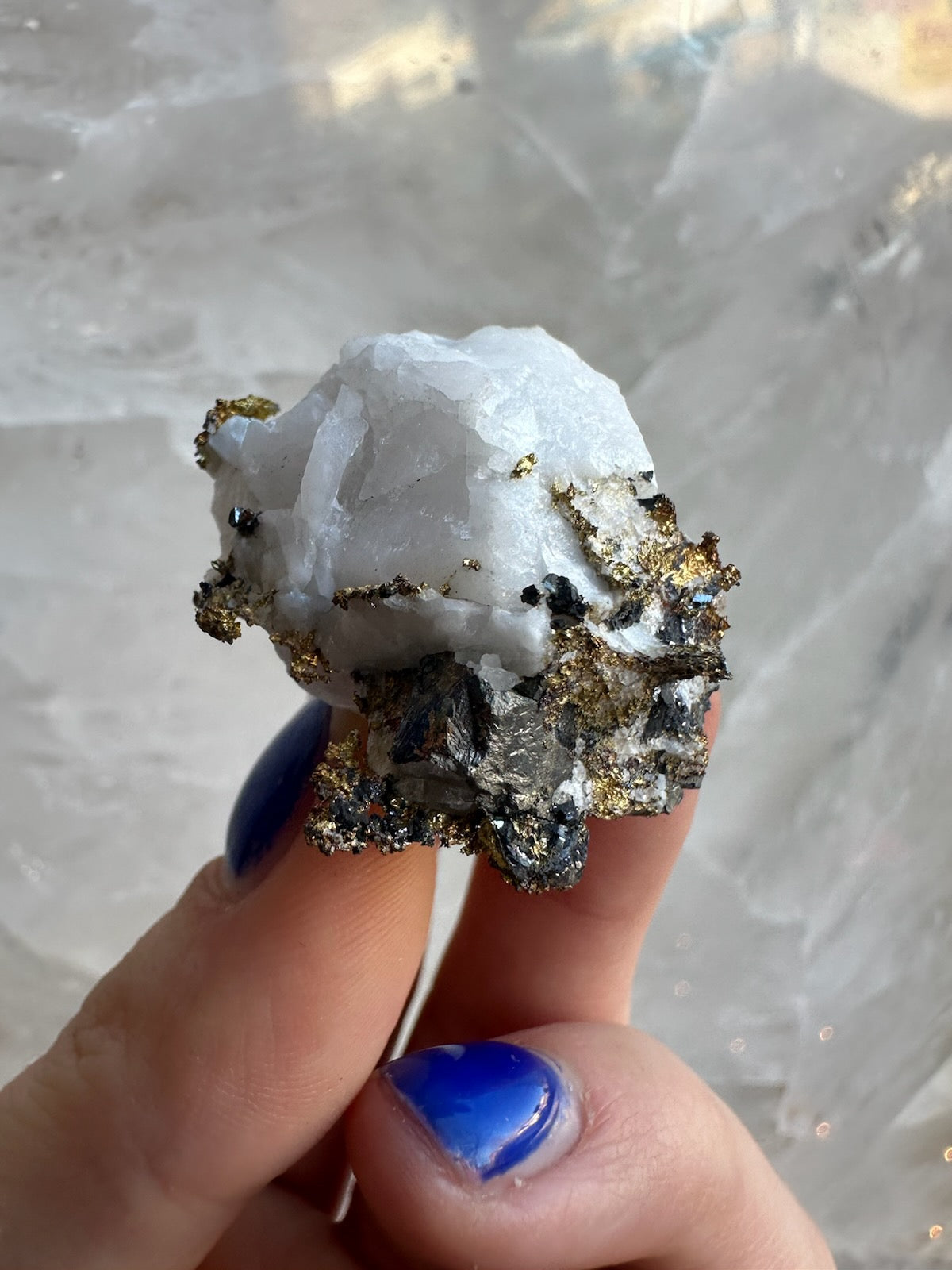 Crystalline Gold with Arsenopyrite on Quartz Sierra Co., Alleghany, California