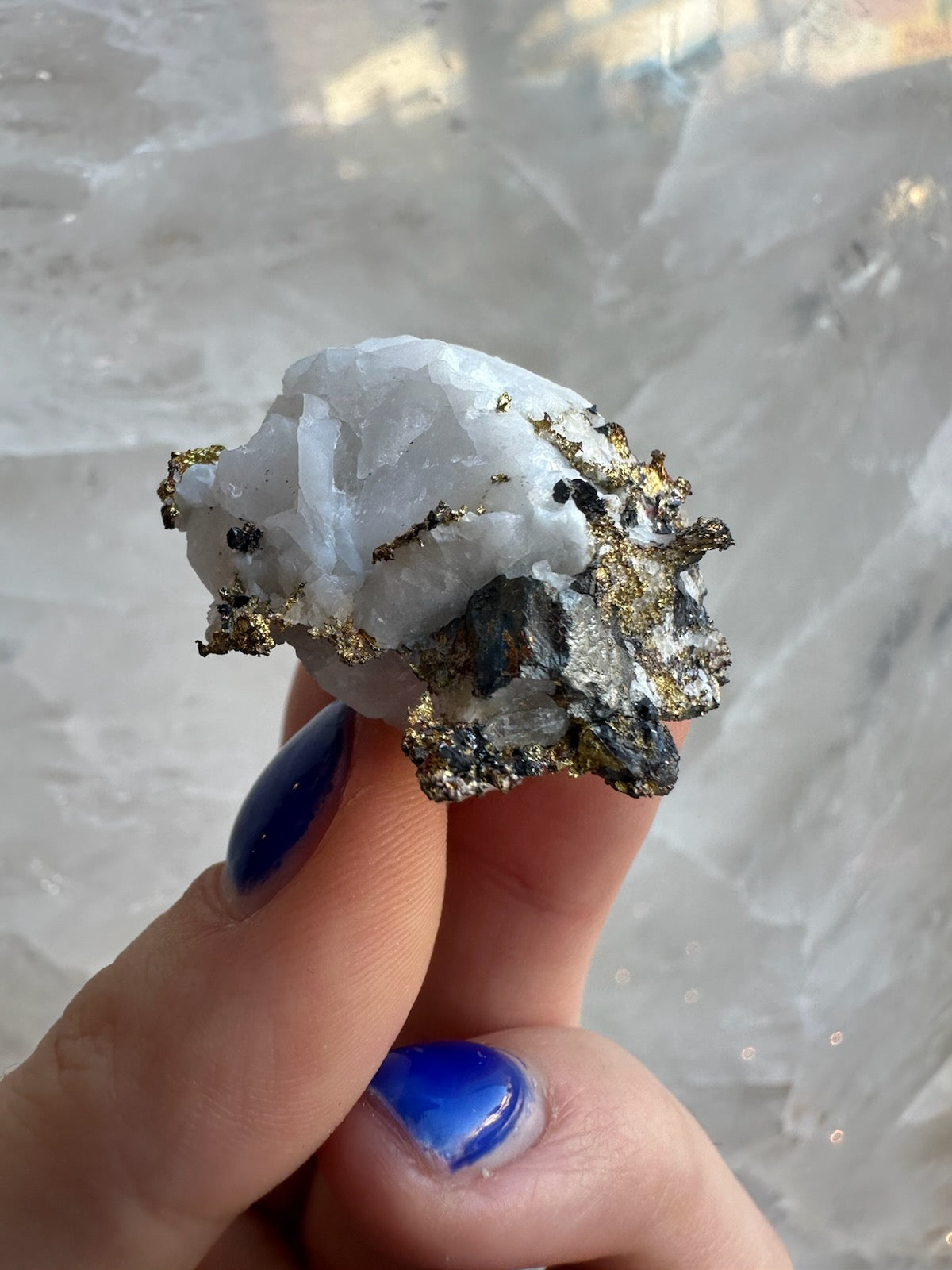 Crystalline Gold with Arsenopyrite on Quartz Sierra Co., Alleghany, California