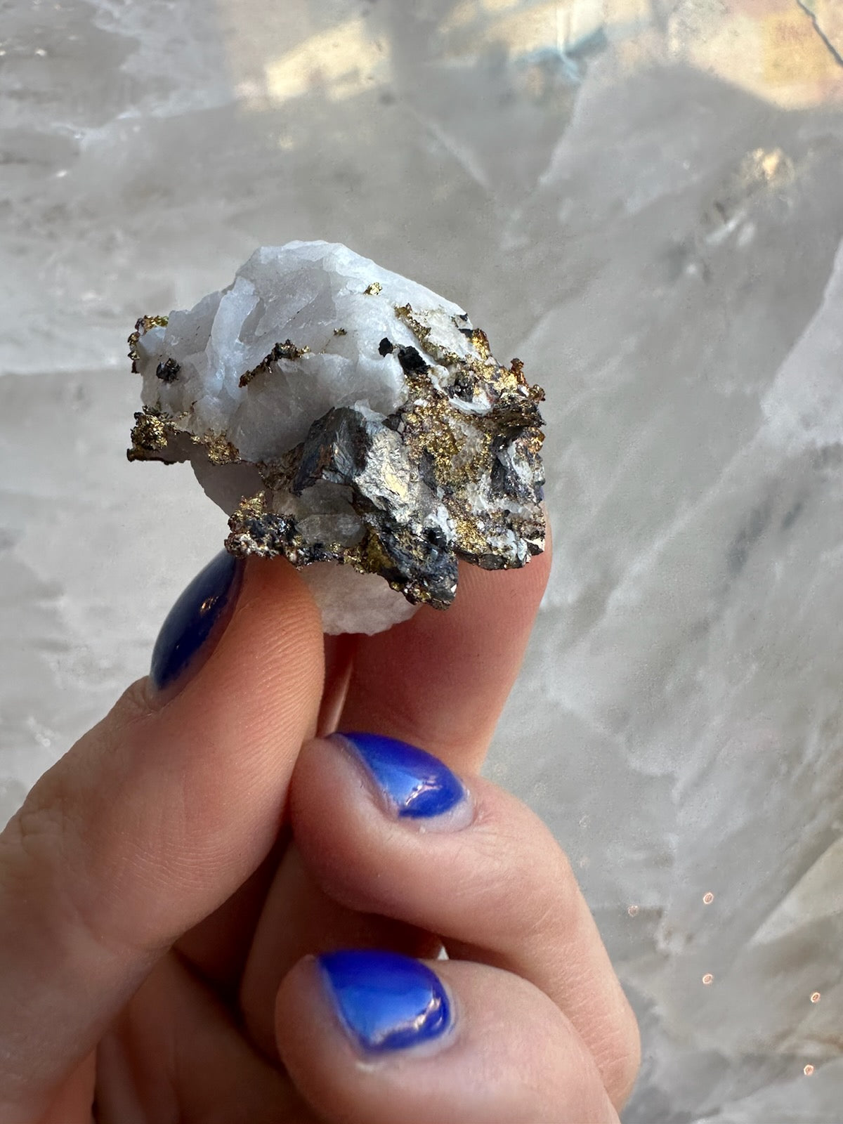 Crystalline Gold with Arsenopyrite on Quartz Sierra Co., Alleghany, California