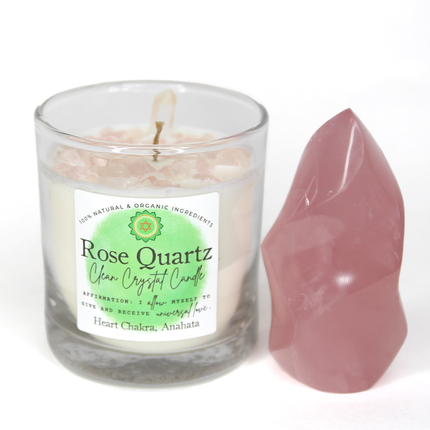 Rose Quartz Clean Crystal Candle