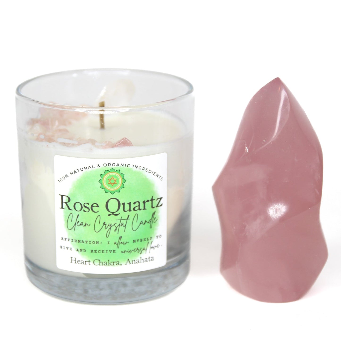 Rose Quartz Clean Crystal Candle