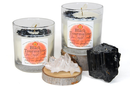 Black Tourmaline Crystal Chakra Candle
