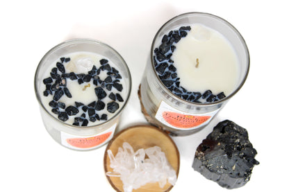 Black Tourmaline Crystal Chakra Candle