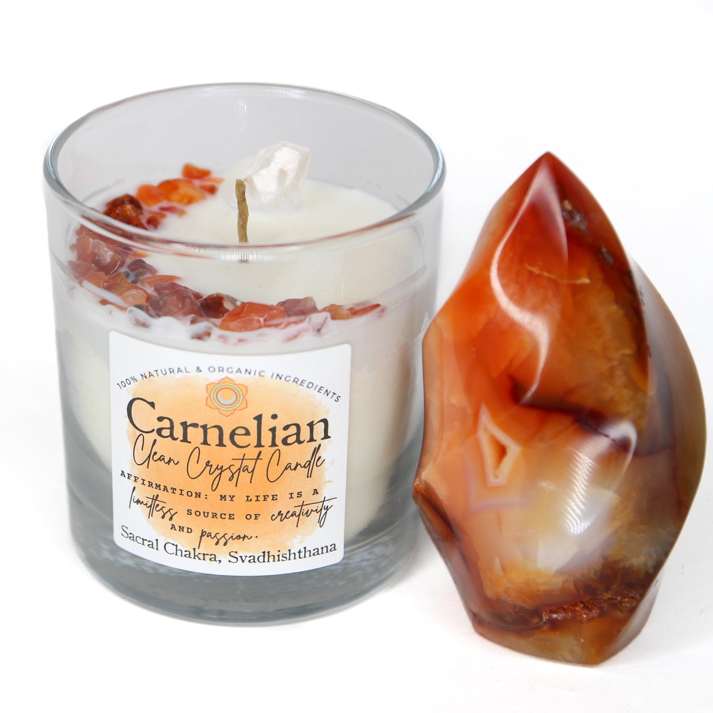 Carnelian Clean Crystal Candle