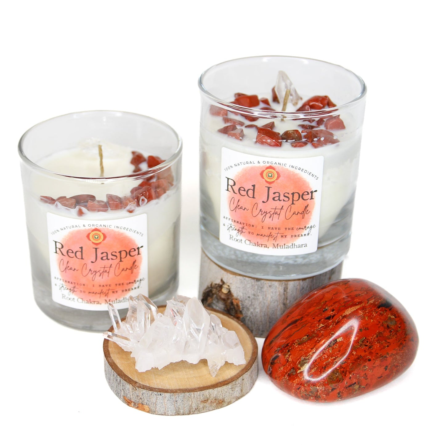 Red Jasper Clean Crystal Candle
