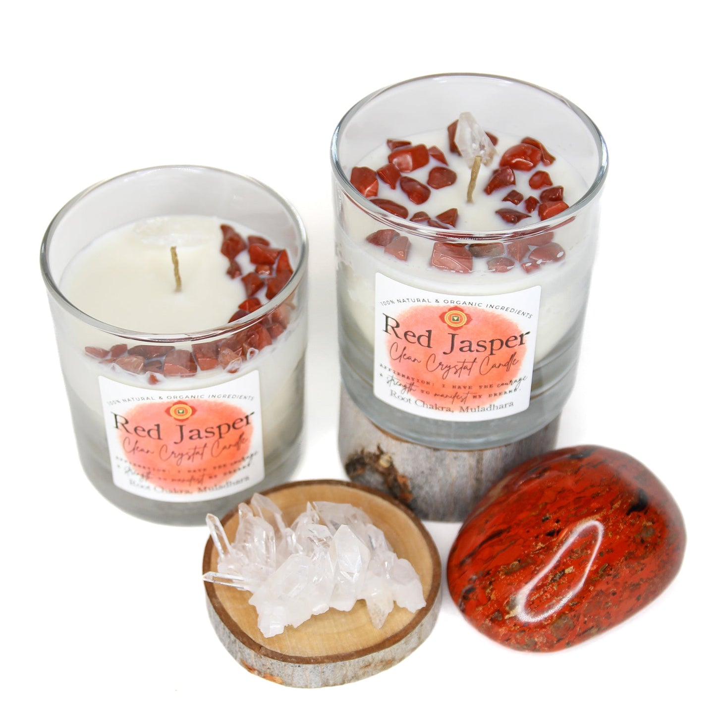 Red Jasper Clean Crystal Candle