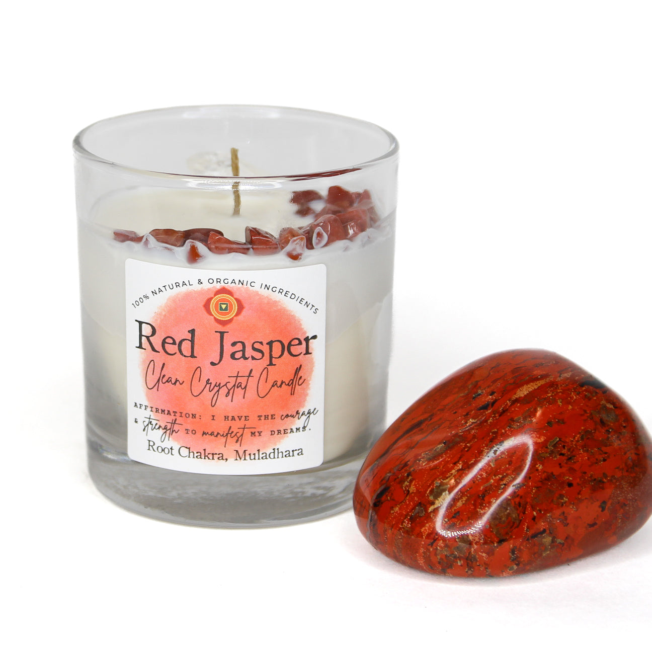 Red Jasper Clean Crystal Candle