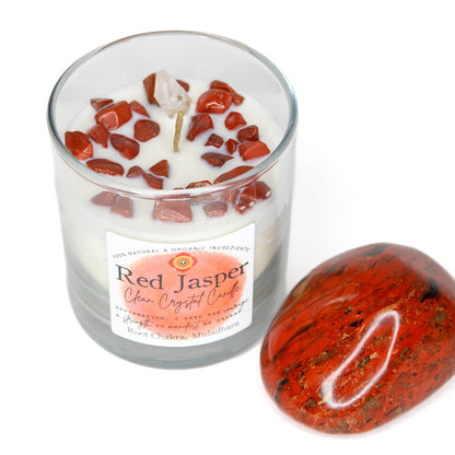 Red Jasper Clean Crystal Candle