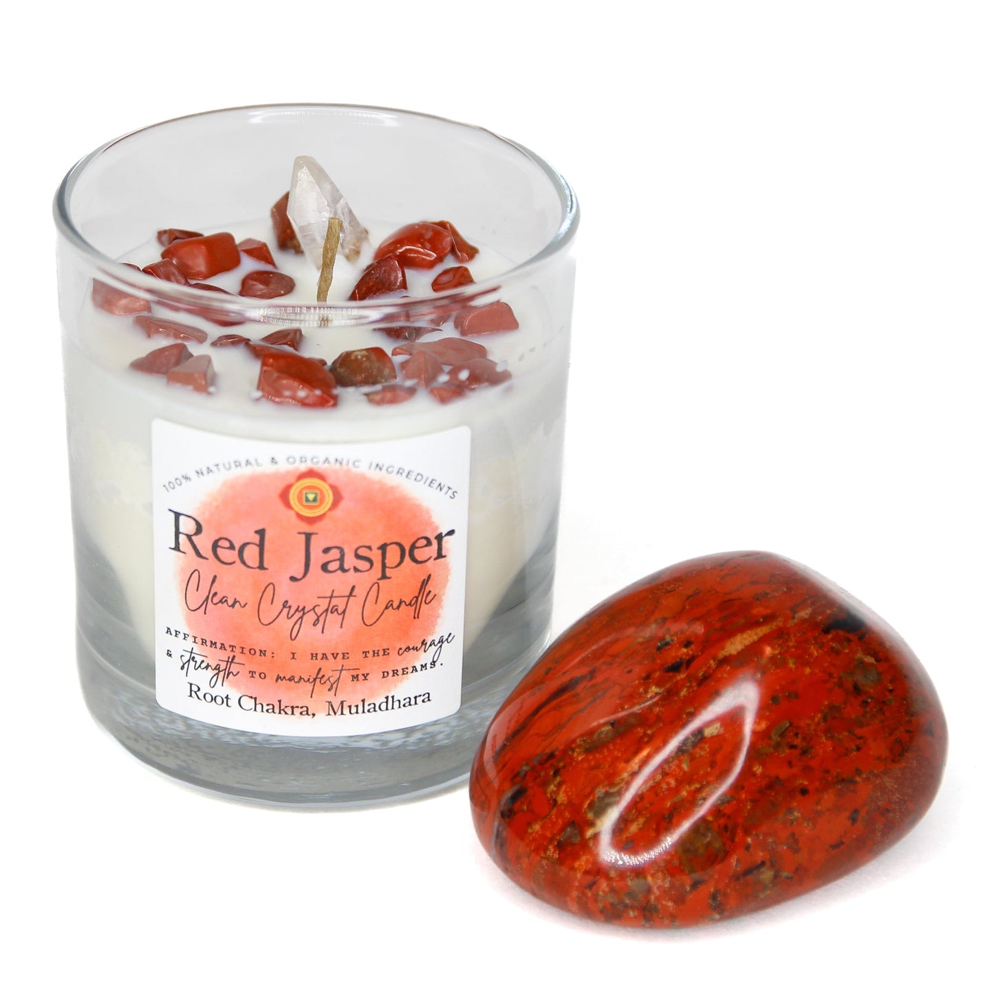 Red Jasper Clean Crystal Candle
