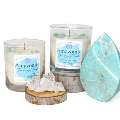 Amazonite Crystal Chakra Candle